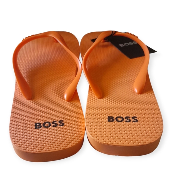 BOSS By Hugo Boss Men's Orange Logo Thong Sandal Size 10/11 - Picture 5 of 9